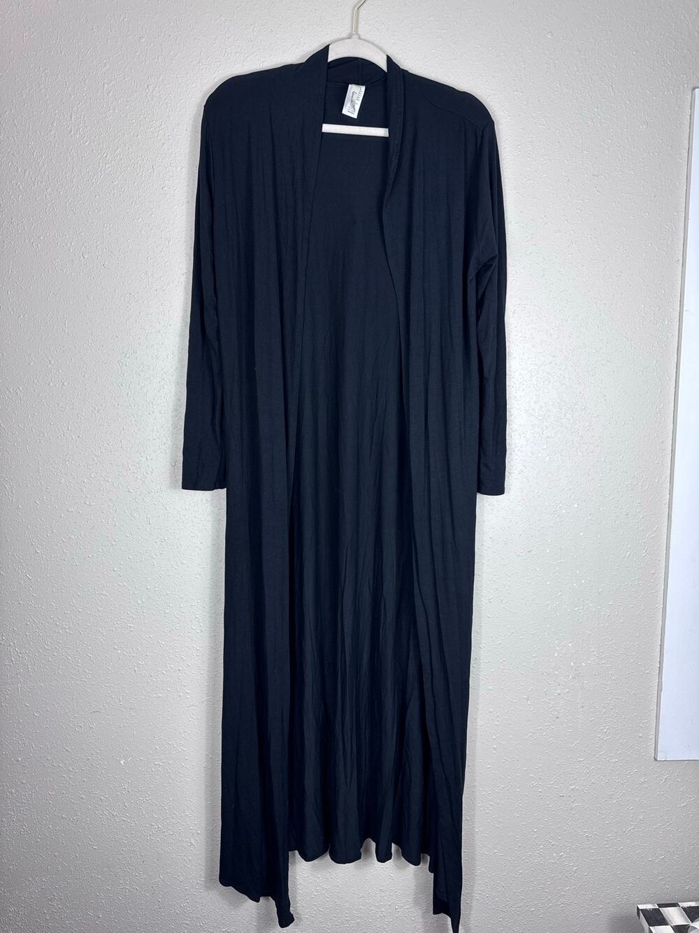Isaac Liev Floor Length Black Leightweight Cardigan Womens Size Medium
